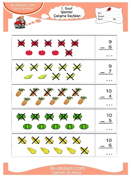 Çocuklar İçin toplam işlemi yaprak testleri 